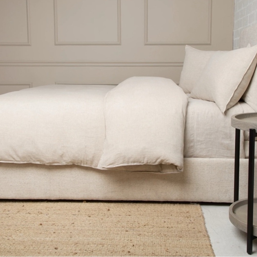 NWT Pom Pom at Home Natural Linen King Size Duvet Cover with 2 King Shams Flax - Picture 5 of 6
